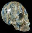 Beautiful, Carved, Blue Calcite Skull - Argentina #63273-3